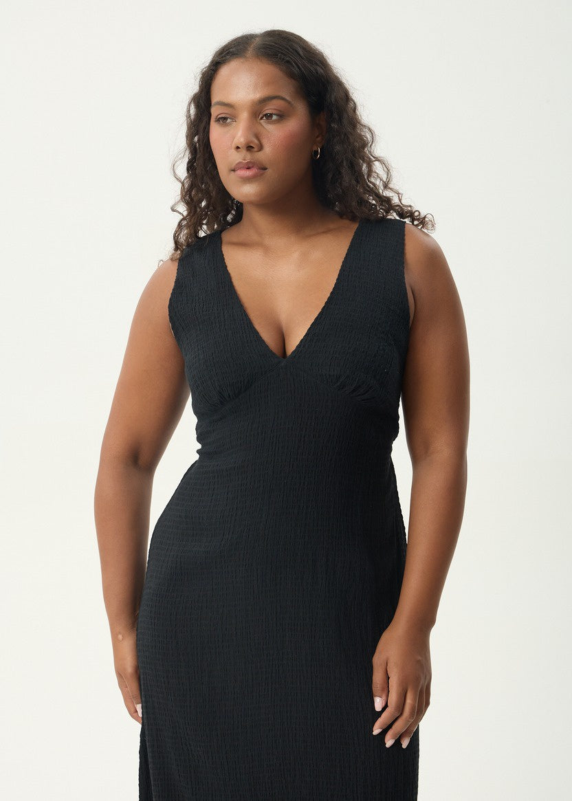Afends Focus Seersucker Maxi Dress - Black Was $145 Now Edna Afends Focus Seersucker Maxi Dress - Black Was $145 Now Edna
