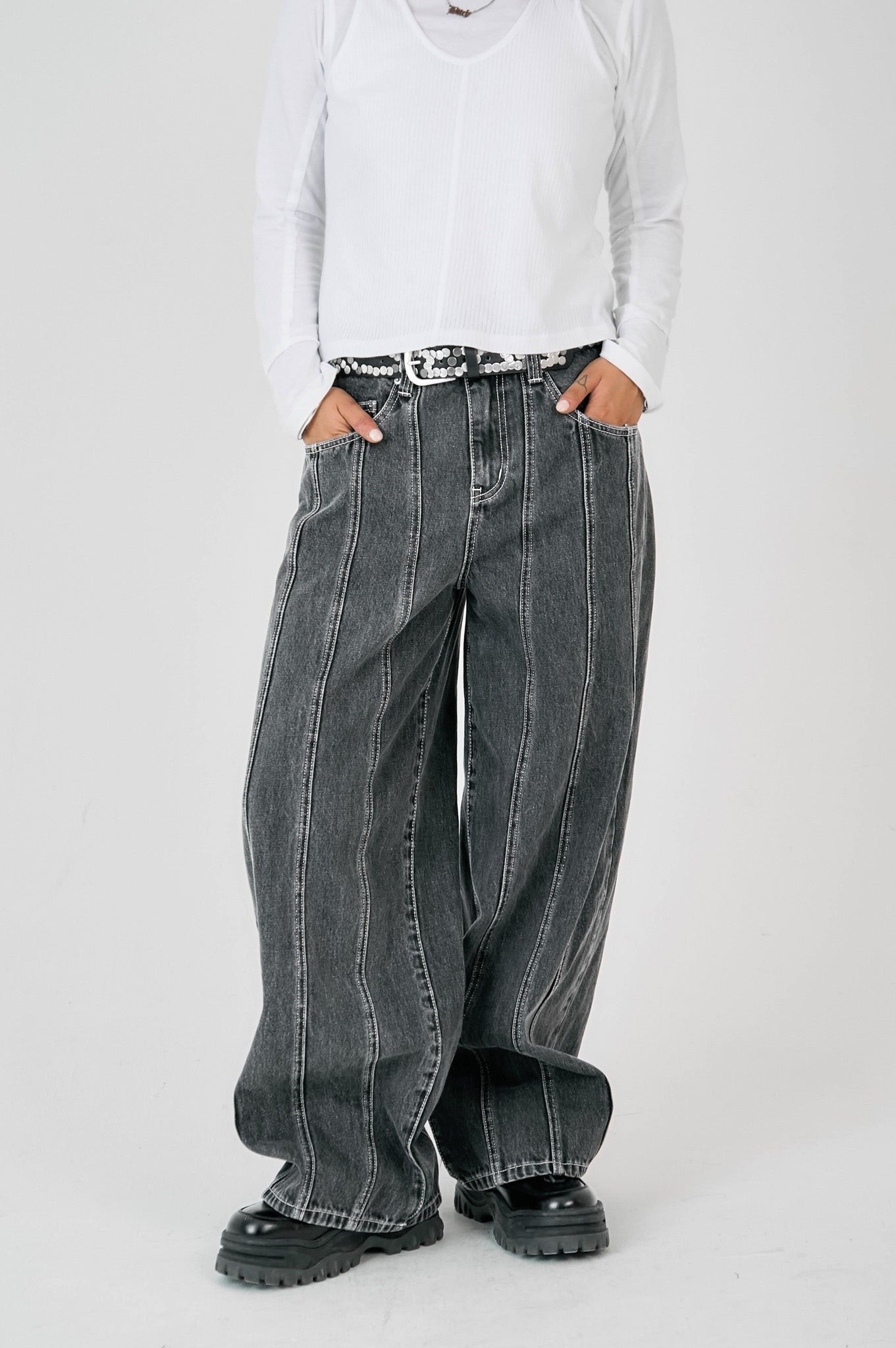 Grey Rinse Panelled Wilder Jean – Edna